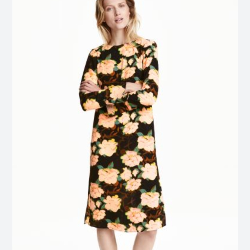 H&M Crepe Floral Dress size 8